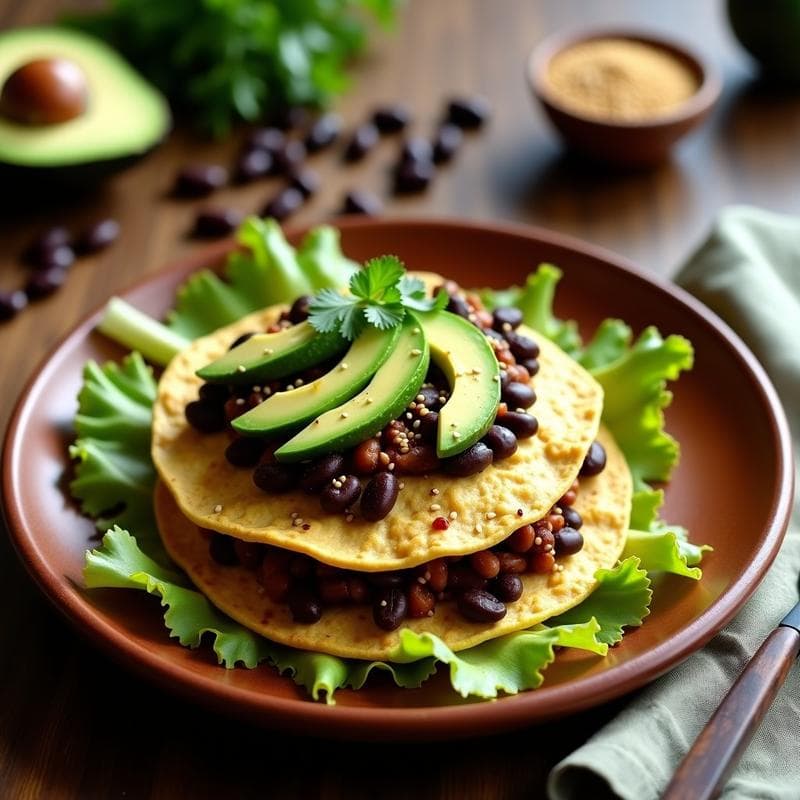 Tortas de Maíz con Frijoles Negros y Aguacate: Receta Vegana y Sin Horno en 20 Minutos
