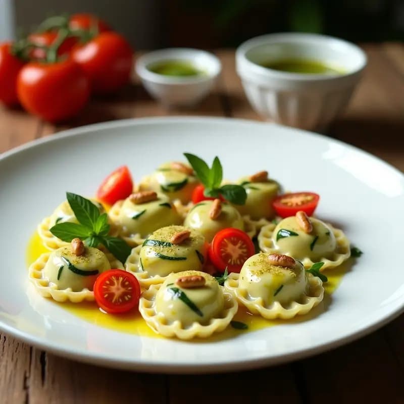 Tortellini de Calabacín Rellenos de Queso de Macadamia: Receta Italiana Sin Lácteos
