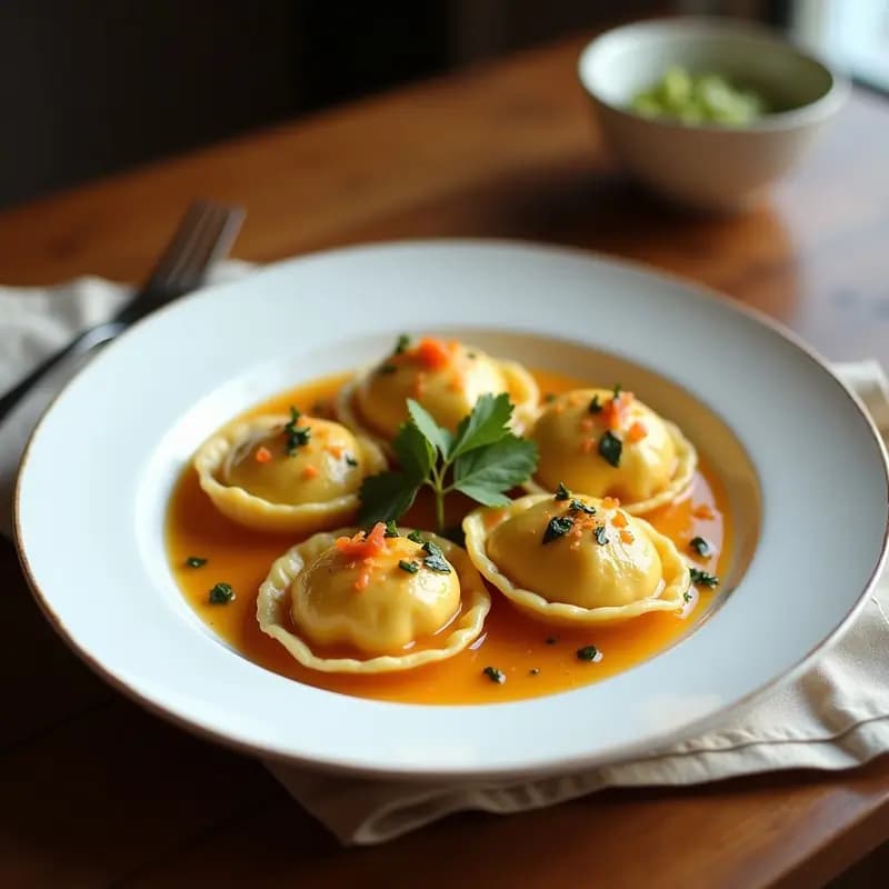 Tortellini Rellenos de Ricotta y Espárragos con Reducción de Vino Blanco: Receta Italiana de Temporada
