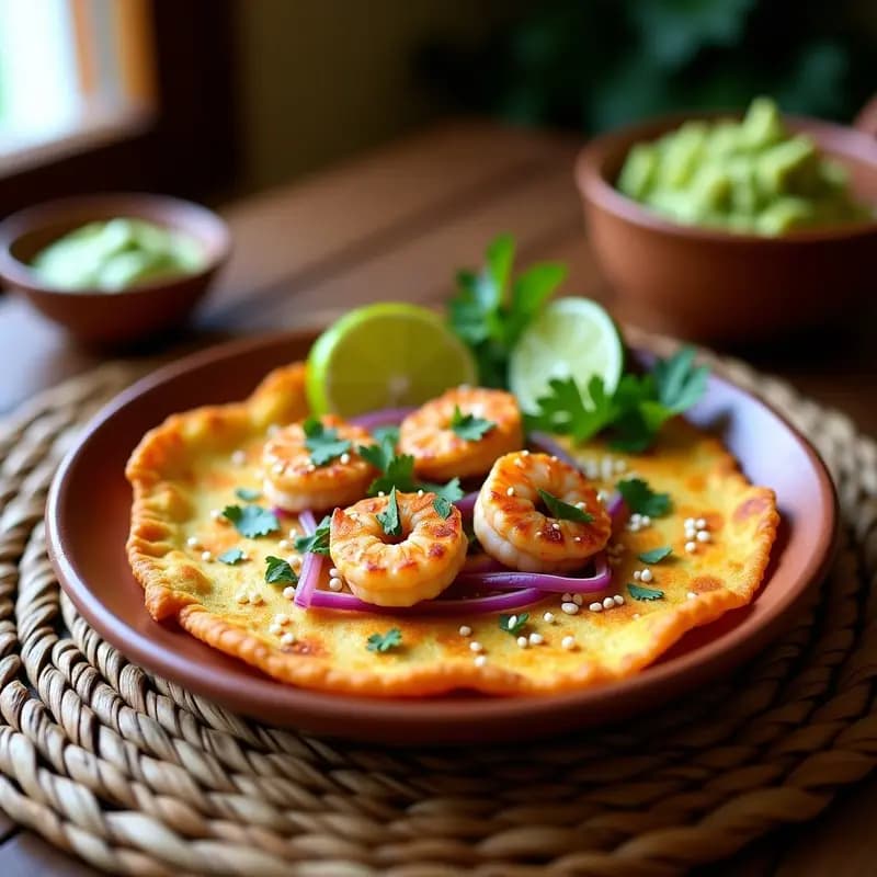 Tortilla de Camarones con Harina de Garbanzo: Receta Mexicana de la Costa en Airfryer
