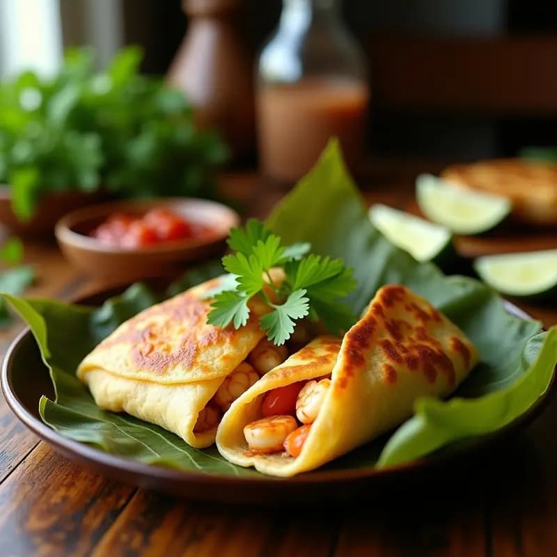Tortilla de Camarones con Hojas de Plátano: Receta Mexicana Tradicional en Airfryer