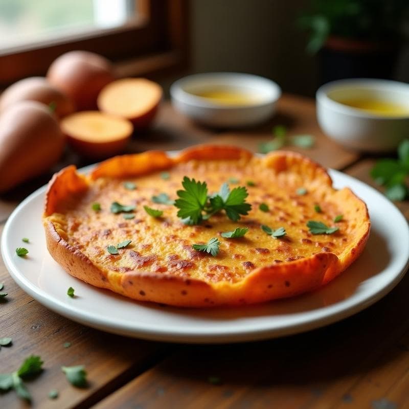 Tortilla de Camote y Chorizo de Tempeh: Receta Keto Vegana Sin Voltear