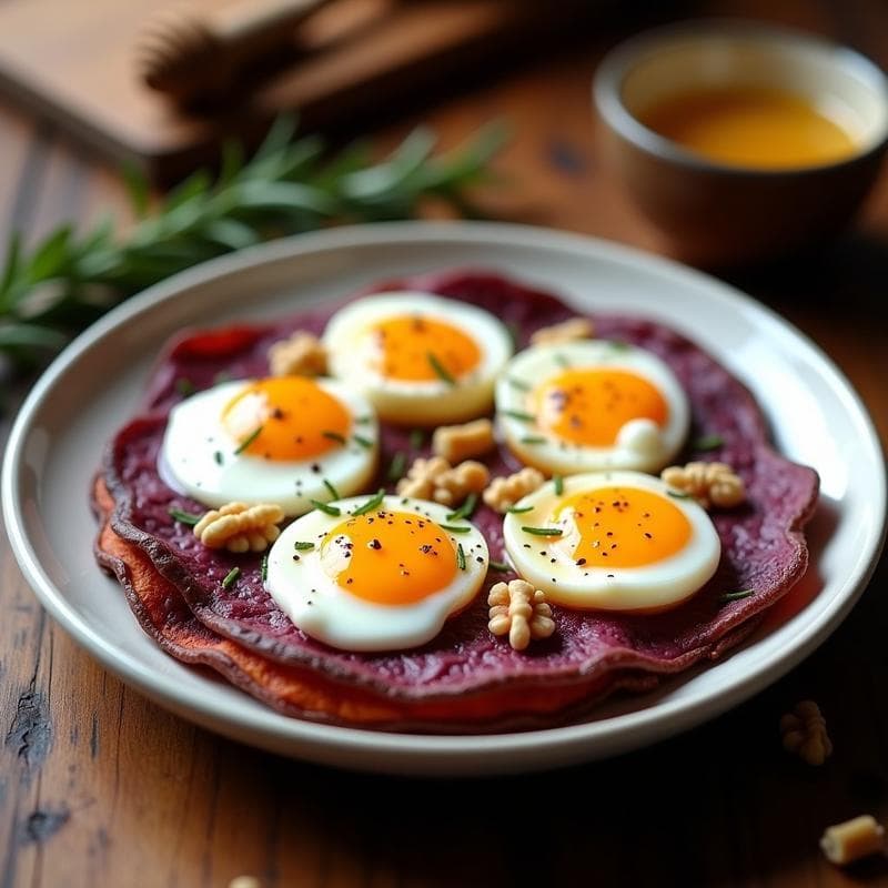 Tortilla de Camote Morado y Huevo de Codorniz: Receta en Airfryer con Toque Gourmet