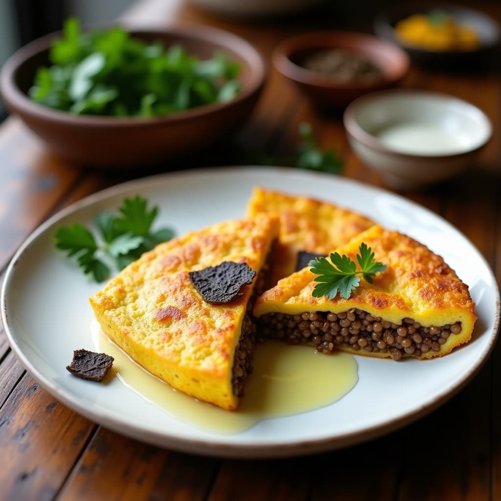 Tortilla Española de Lentejas y Trufa: Receta Gourmet Sin Harina y Alta en Proteína