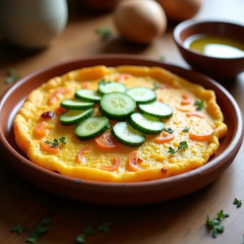 Tortilla Española de Patata y Batata con Pepino: Receta Innovadora y Sin Lactosa