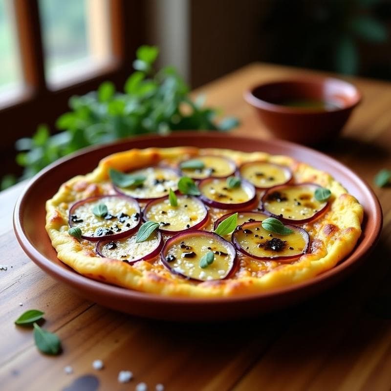 Tortilla Española con Zaatar y Trufa: Receta Gourmet en 20 Minutos con Sabor Profundo