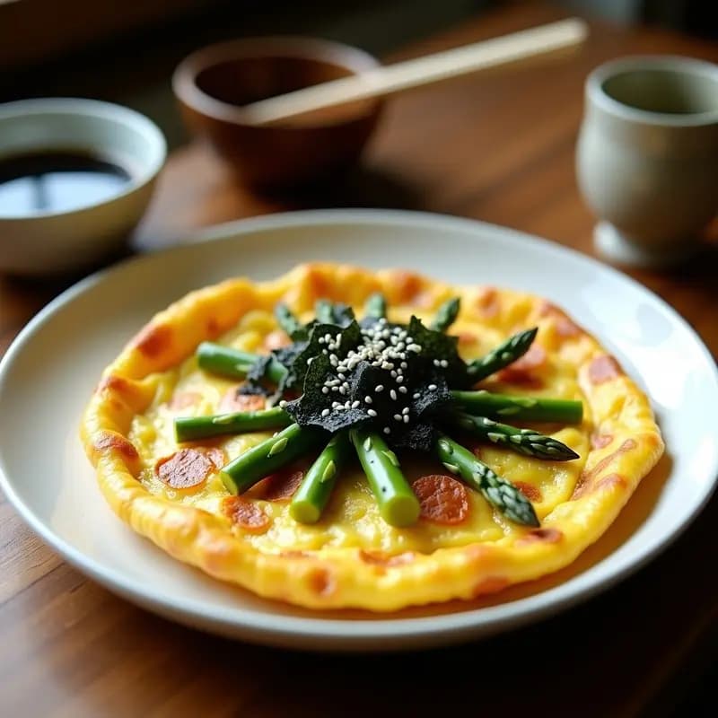 Tortilla de Espárragos Trigueros y Algas Nori: Desayuno Japonés Sin Harina