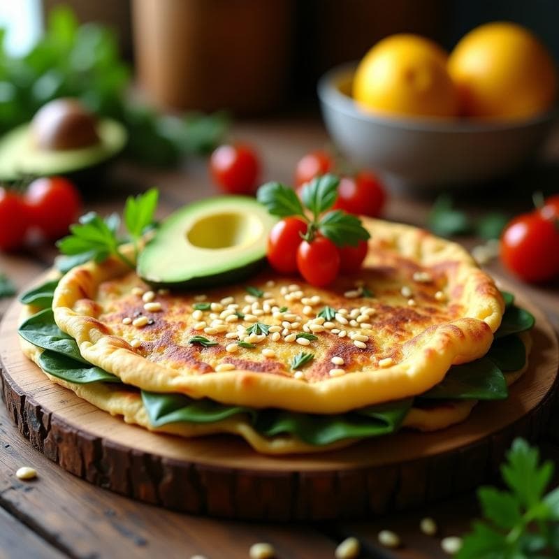 Tortilla de Espinacas y Coliflor Vegana: Receta en Airfryer Sin Huevos ni Harina