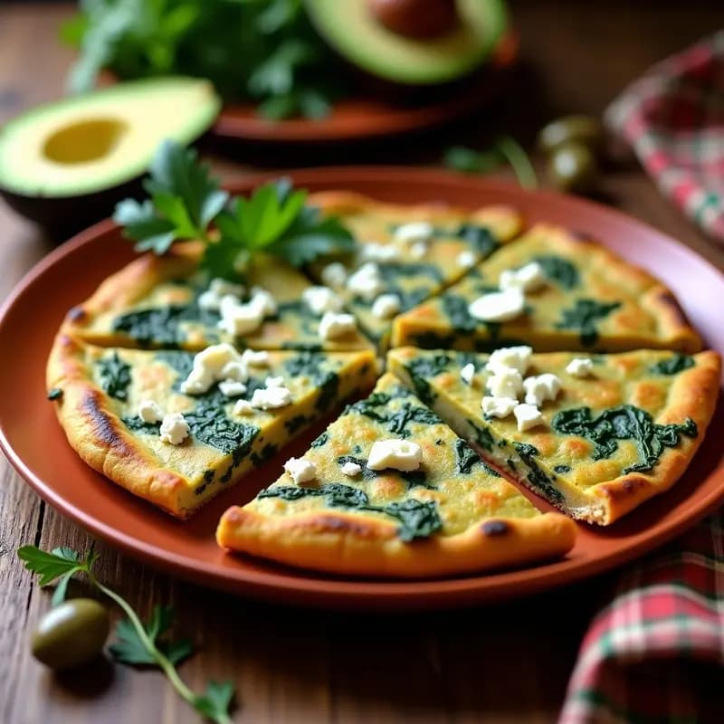 Tortilla de Espinacas y Feta al Estilo Español: Receta Keto con Harina de Almendra