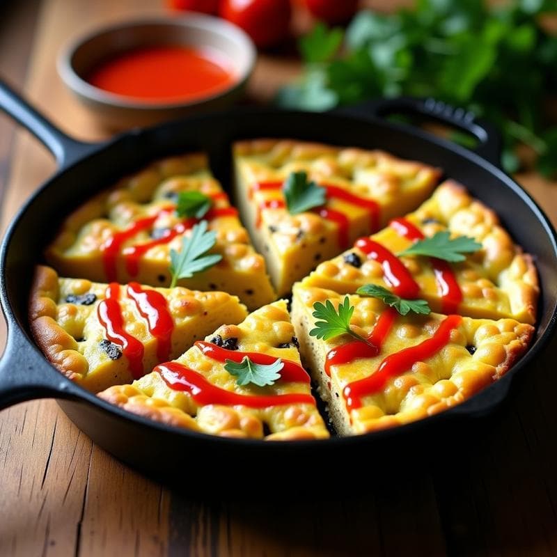 Tortilla de Garbanzos y Alcachofas: Receta Española Vegana en Thermomix con Salsa de Ñora