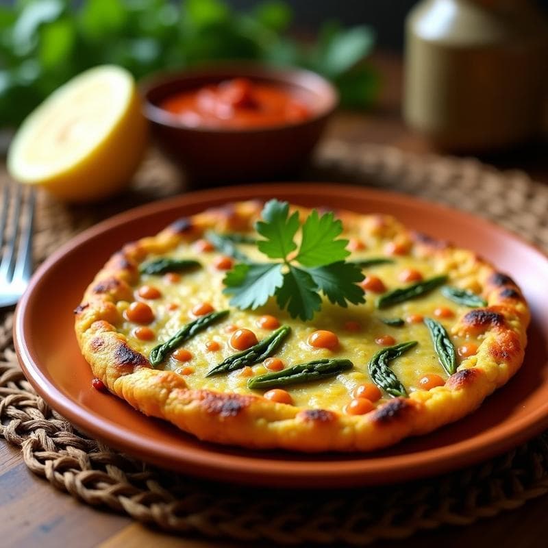 Tortilla de Garbanzos y Espárragos con Harissa: Desayuno Marroquí Sin Harina y Energético