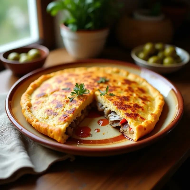 Tortilla de Harina con Sardinas y Pimiento Choricero: Receta de la Costa Cantábrica