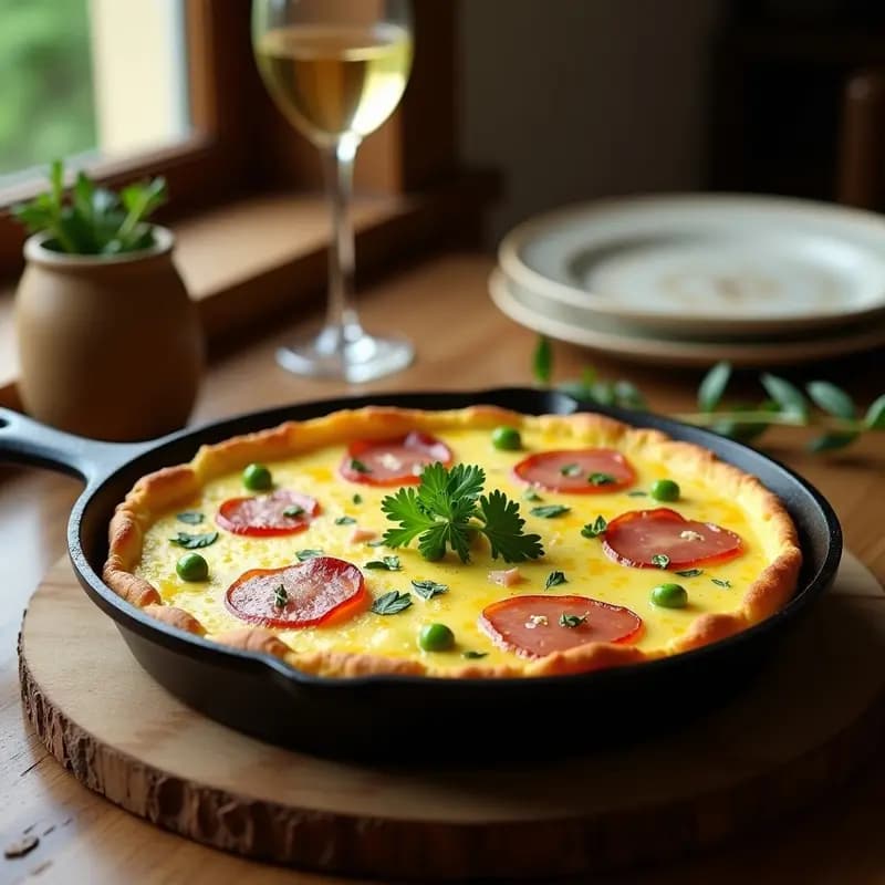 Tortilla de Luis Felipe con Guisantes y Jamón Serrano: Receta Madrileña Tradicional