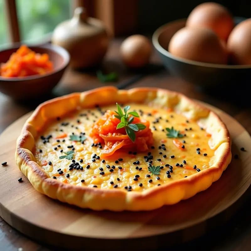 Tortilla de Papa Morada y Kimchi: Receta Coreana-Peruana Fusion en Airfryer