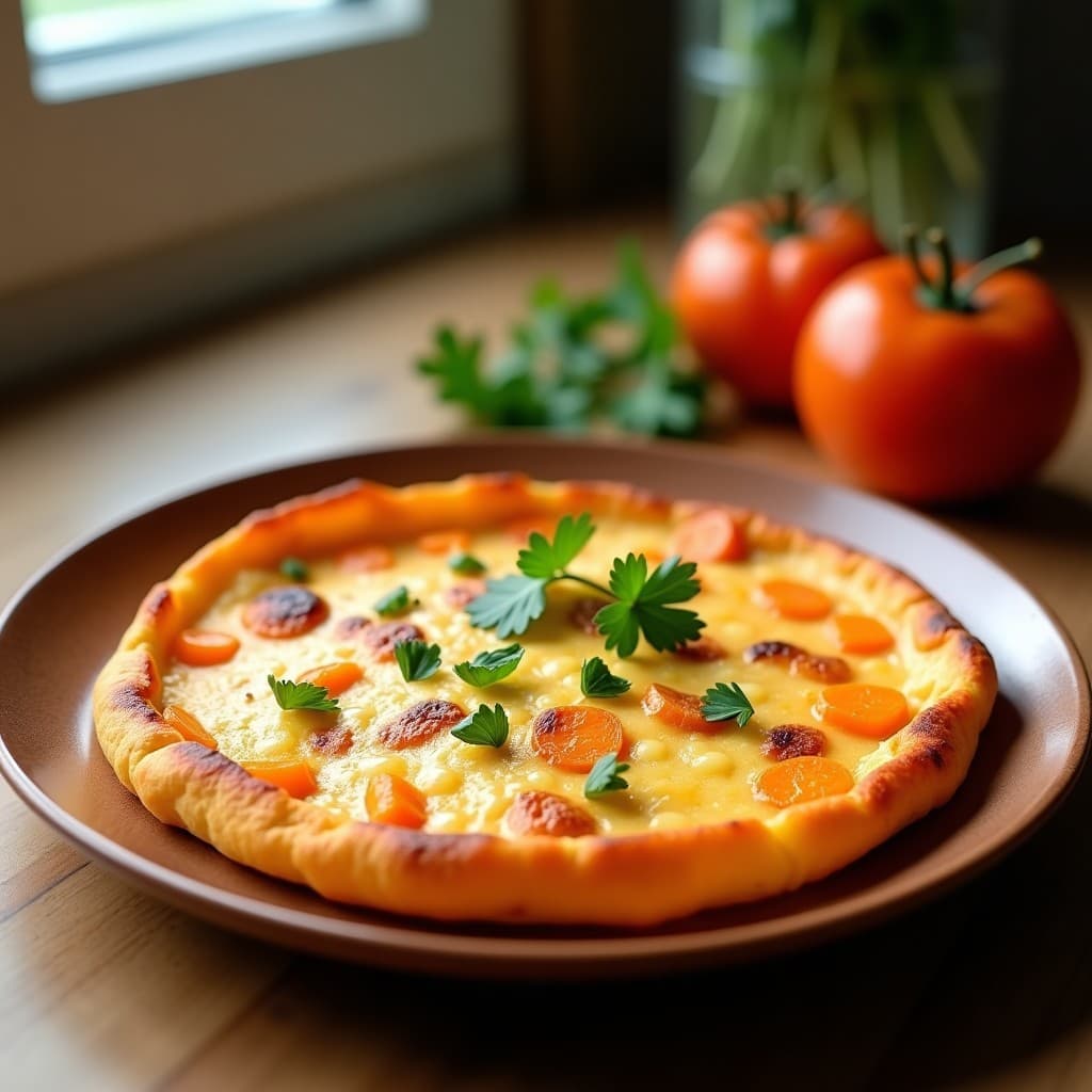 Tortilla de Patata Sweet Potato con Queso de Almendras: Desayuno Español Vegano en Airfryer