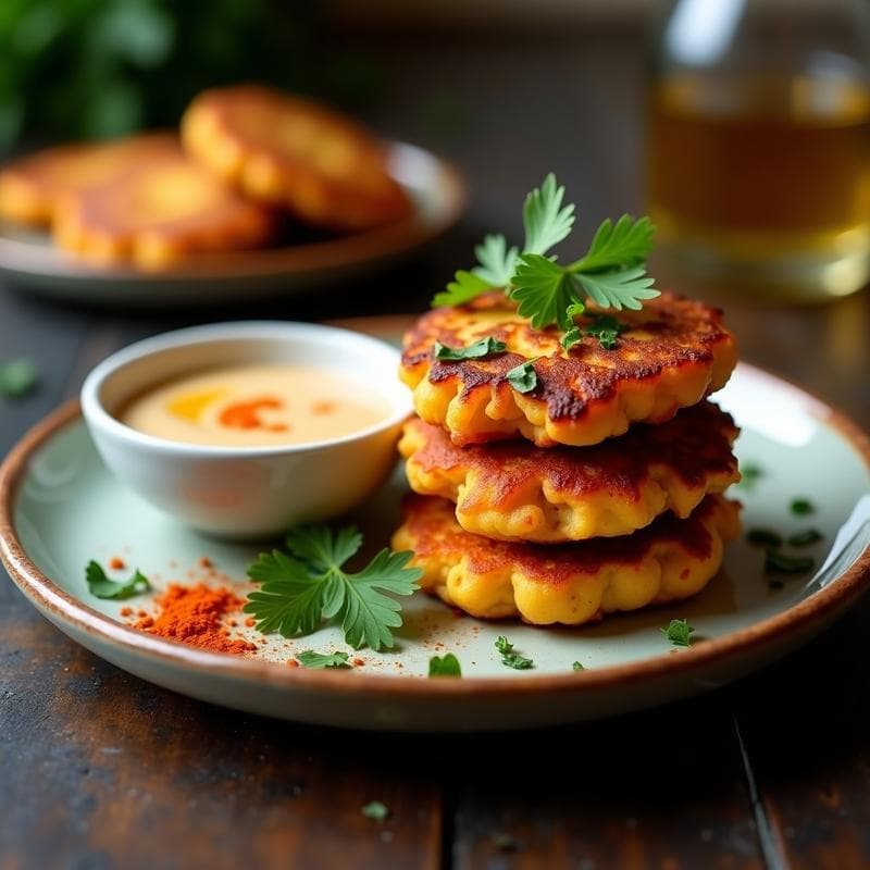 Tortitas de Altramuz y Calabaza con Salsa de Tahini: Receta Keto en Airfryer