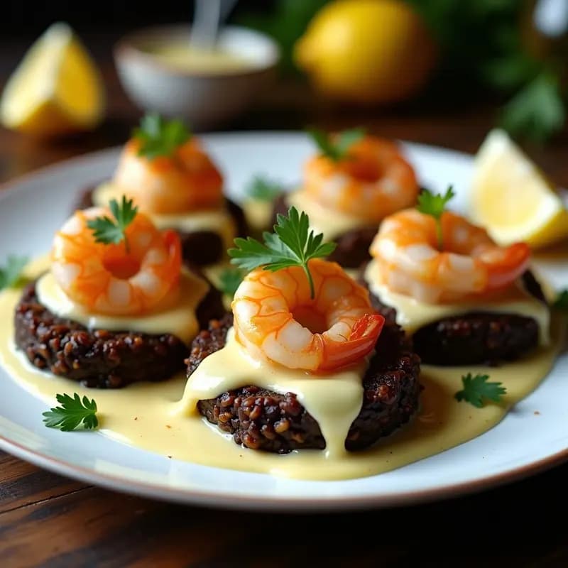 Tortitas de Arroz Negro con Gambas: Receta Española Rápida con Salsa Alioli Casera