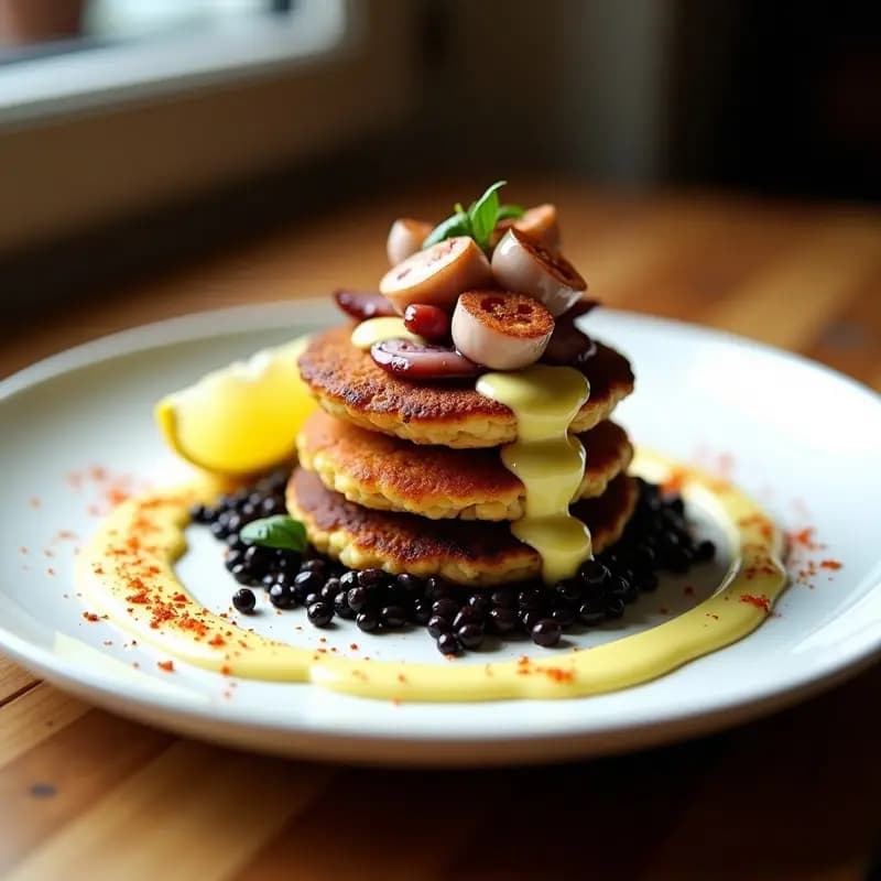 Tortitas de Arroz Negro con Pulpo y Alioli: Receta Gallego-Japonesa Fácil y Sorprendente
