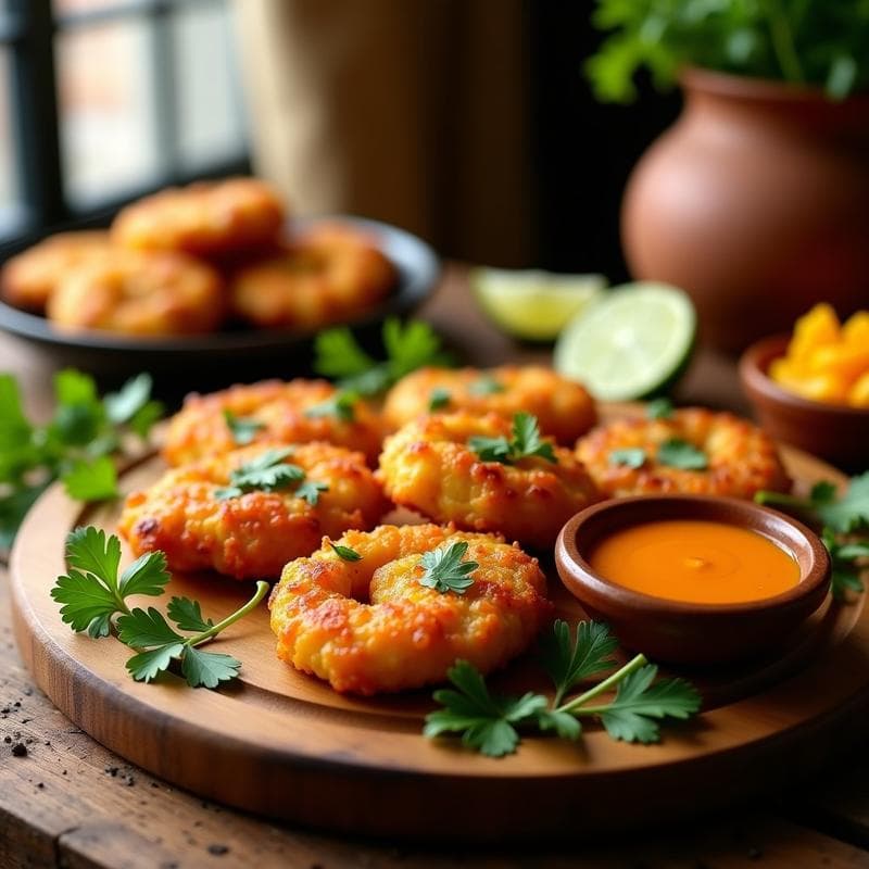 Tortitas de Camarones con Salsa de Mango Habanero: Receta Mexicana Picante y Crujiente
