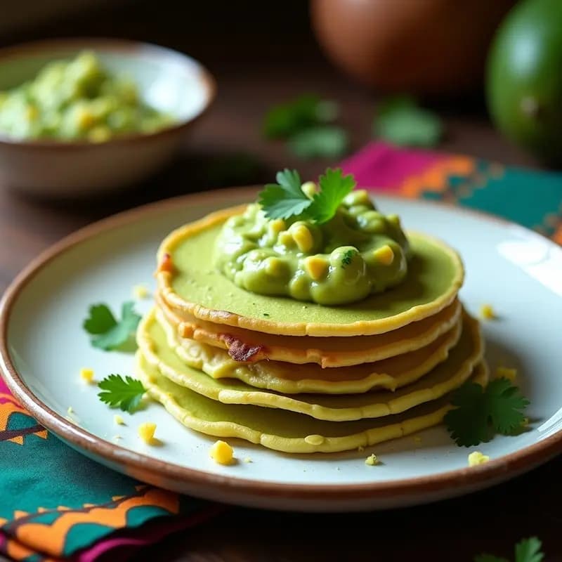 Tortitas de Maíz Verdes con Salsa de Aguacate: Receta Méxicana en 20 Minutos y Sin Gluten