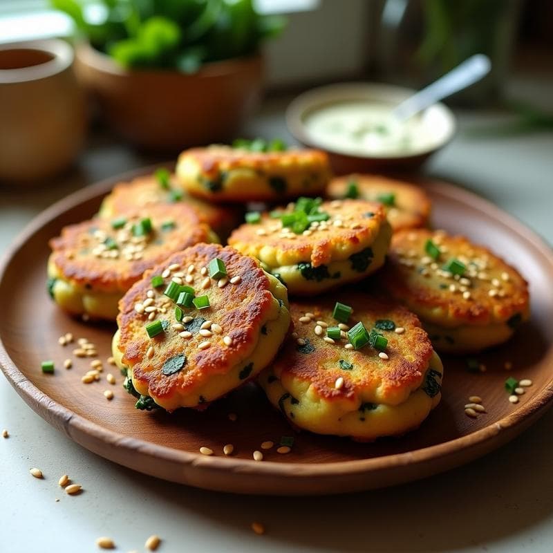 Tortitas de Espinacas y Hongo Shitake: Receta Umami en Airfryer Sin Harina
