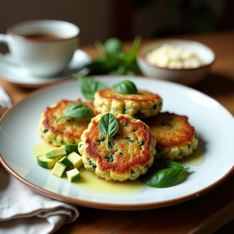 Tortitas de Espinacas y Queso de Almendras: Desayuno Keto en Airfryer Sin Harina
