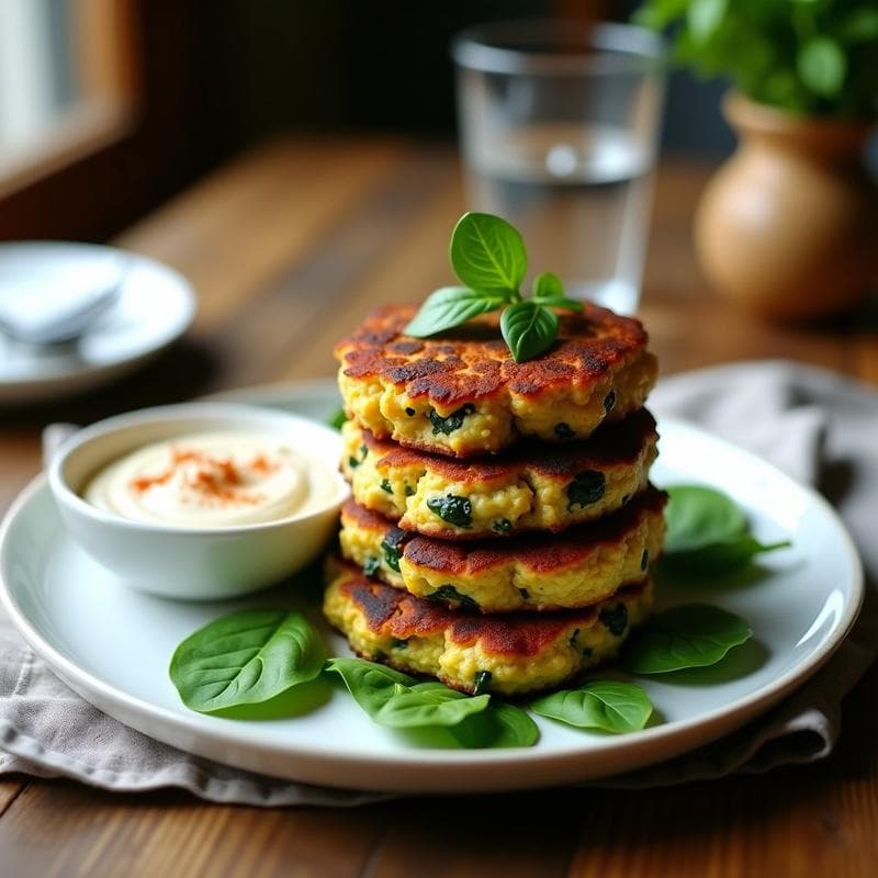 Tortitas de Espinacas y Tofu Ahumado: Receta en Airfryer con Alto Contenido en Proteína