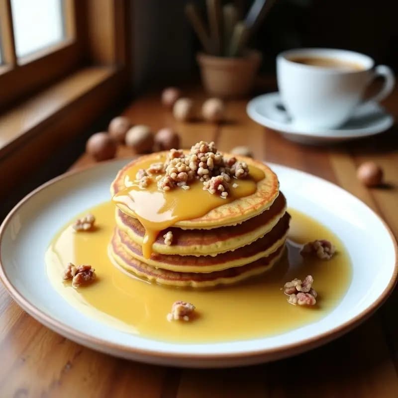 Tortitas de Harina de Castaña y Calabacín con Salsa de Noguera: Desayuno Español Sin Gluten