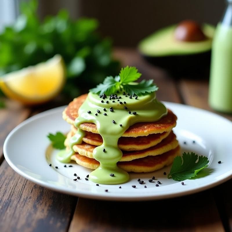 Tortitas de Harina de Lentejas con Crema de Aguacate y Semillas de Amapola: Desayuno Sin Gluten