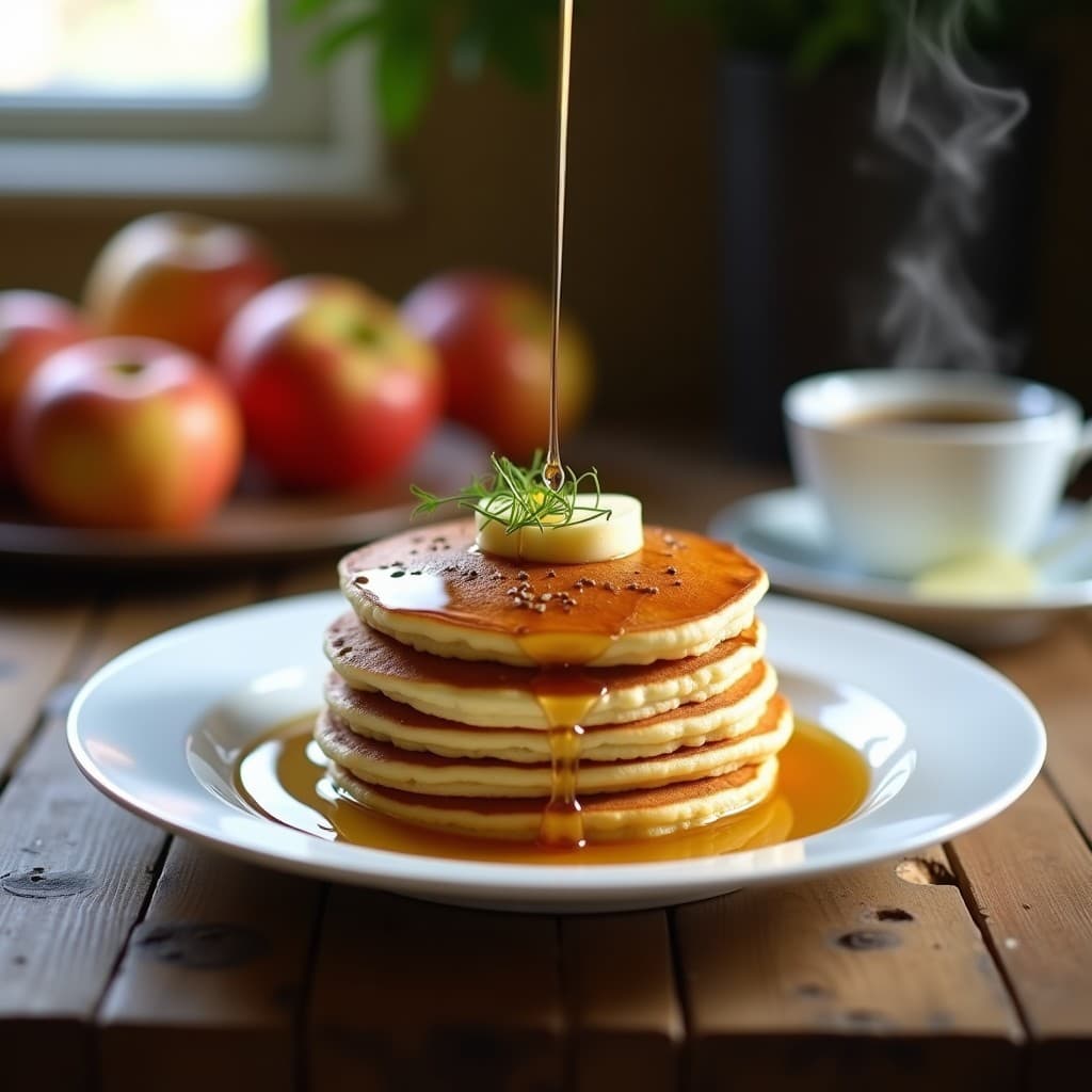Tortitas de Hinojo y Manzana con Sirope de Arce: Desayuno Francés Sin Gluten en Thermomix