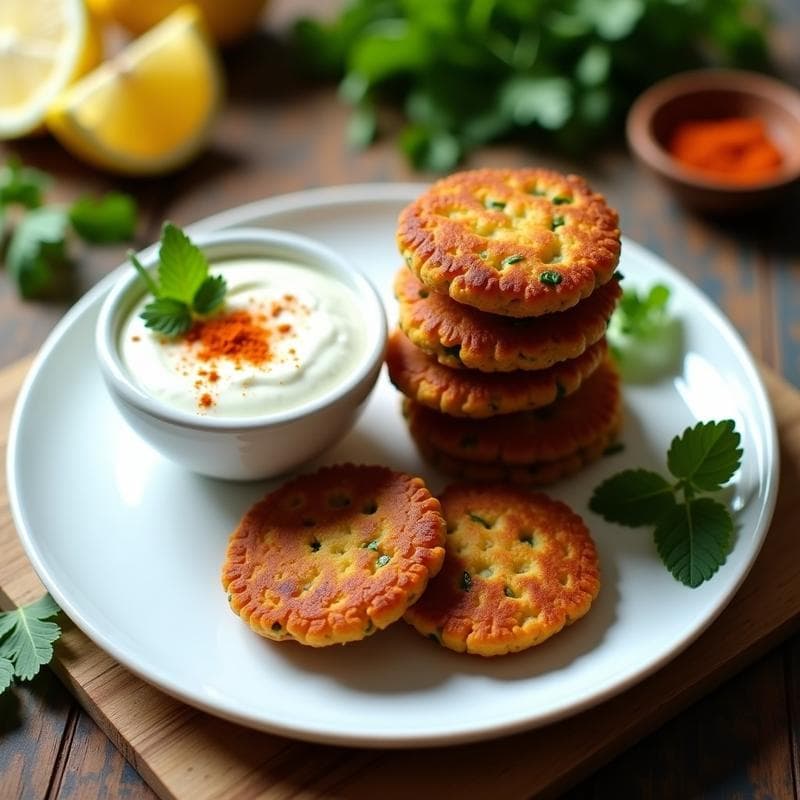 Tortitas de Lenteja Roja y Espinacas: Receta Sin Gluten con Dip de Yogur de Soja