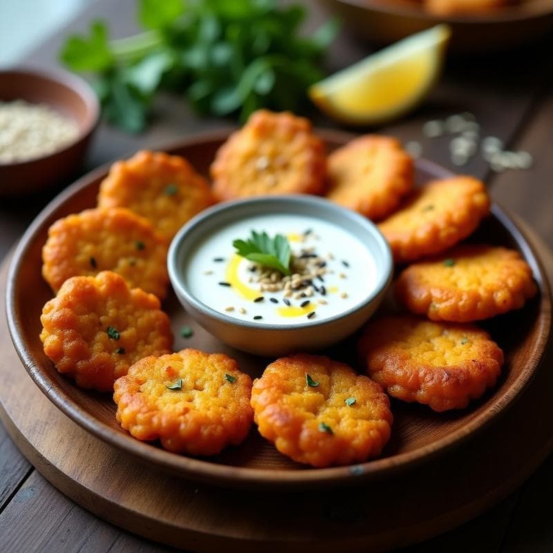 Tortitas de Lentejas Corail con Dip de Yogur de Soja: Receta India en Airfryer