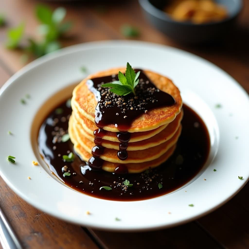 Tortitas de Harina de Lentejas con Salsa de Trompeta de la Muerte y Trufa Negra: Receta Gourmet Sin Gluten en 20 Minutos