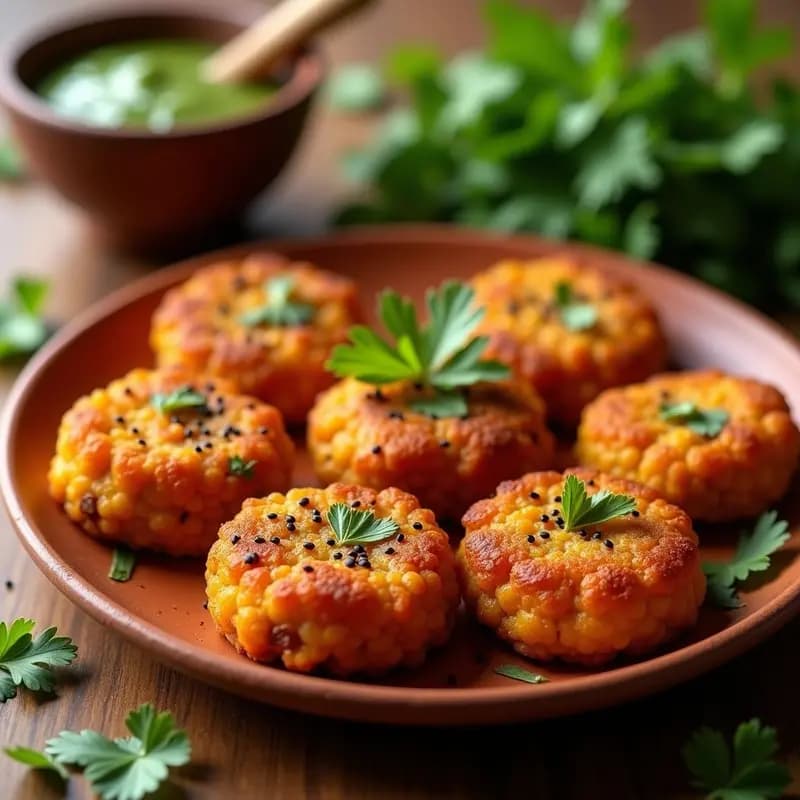 Tortitas de Lentejas y Zanahoria: Aperitivo Indú Crujiente sin Fritura
