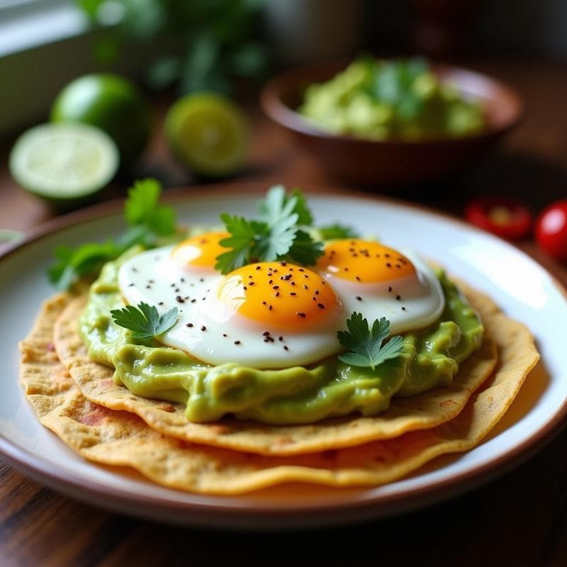 Tortitas de Maíz con Aguacate y Huevos Pochados: Desayuno Mexicano Alta en Proteína