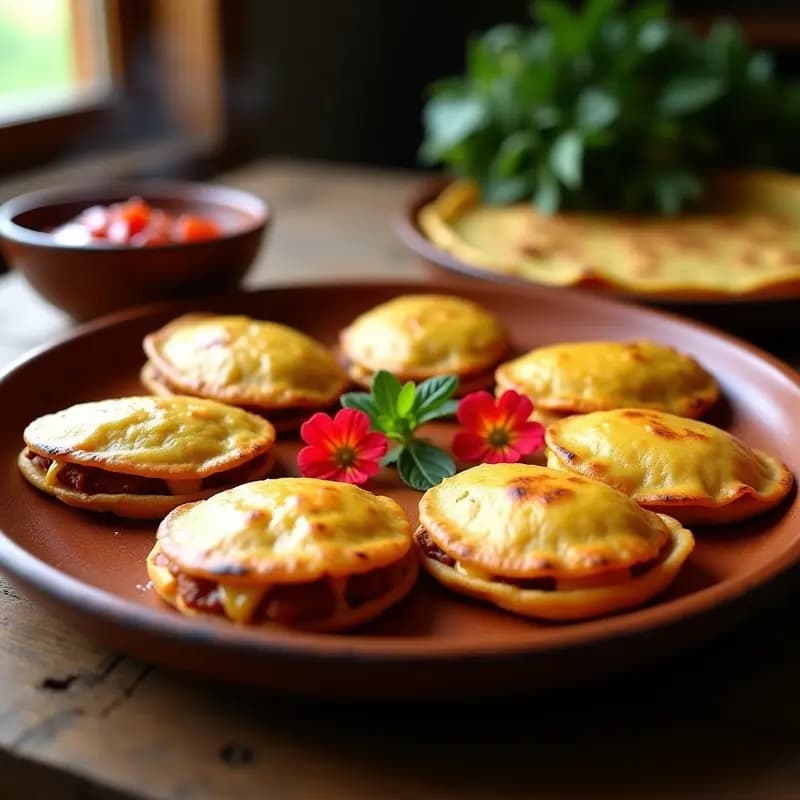 Tortitas de Maíz con Relleno de Chorizo y Queso Chontaleño: Receta Salvadoreña en Comal
