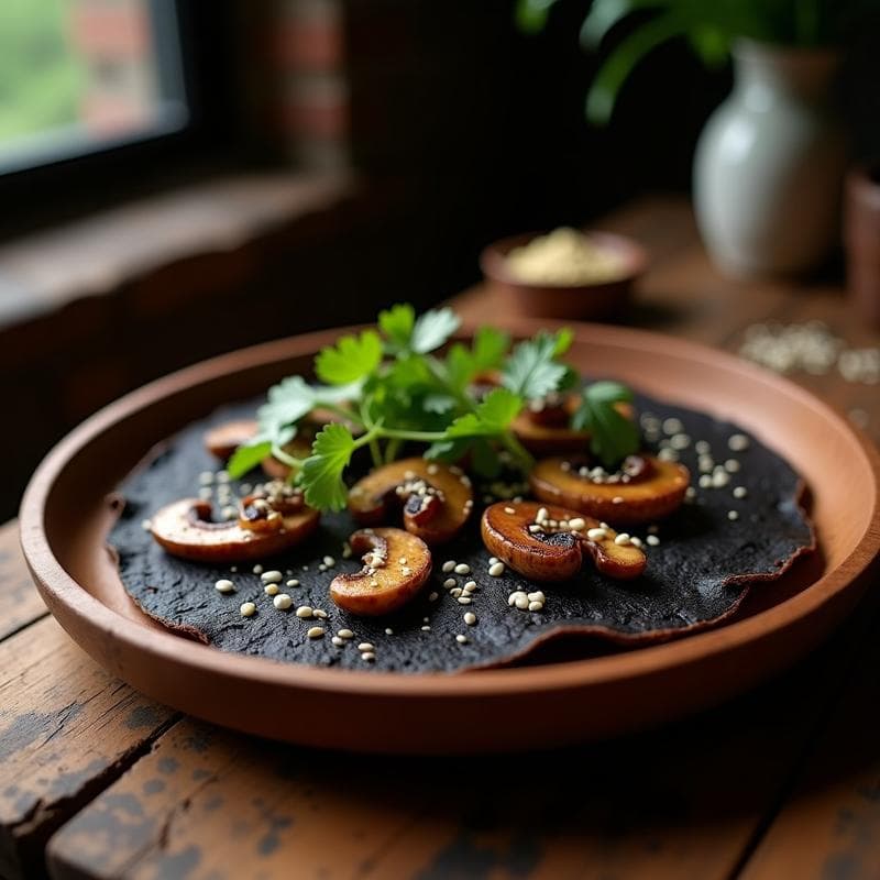 Tortitas de Maíz Negro con Hongo Shitake: Receta Umami en 20 Minutos sin Gluten