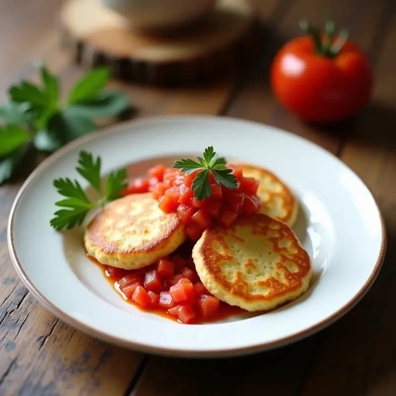 Tortitas de Almidón de Tapioca y Huevo con Caviar de Tomate: Desayuno Sin Gluten