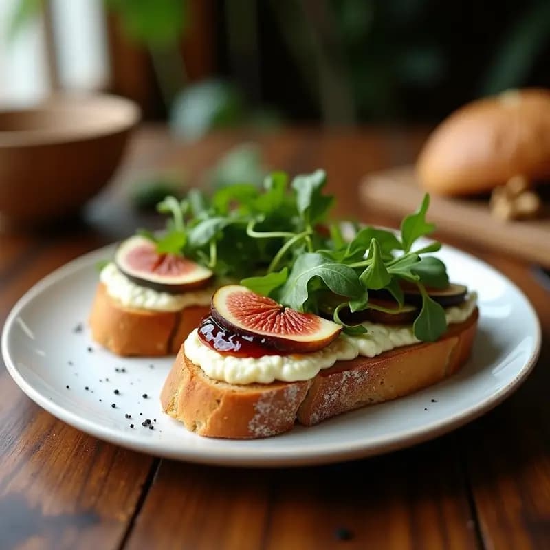 Tosta de Pan Integral con Queso de Cabra y Mermelada de Higos: Tapa Dulce-Salada en 5 Minutos