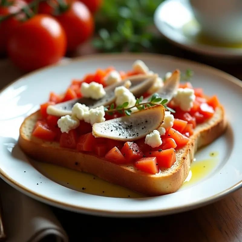 Tosta de Pan con Tomate, Anchoas y Queso Fresco: Desayuno Catalán Rápido y Nutritivo