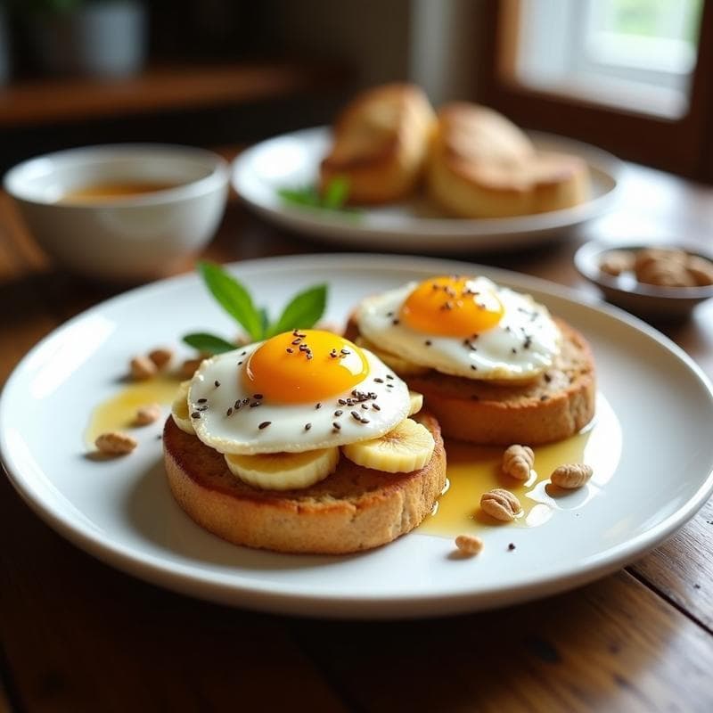 Tostadas de Avena con Plátano y Huevo Poché: Receta Fit de Desayuno en 10 Minutos