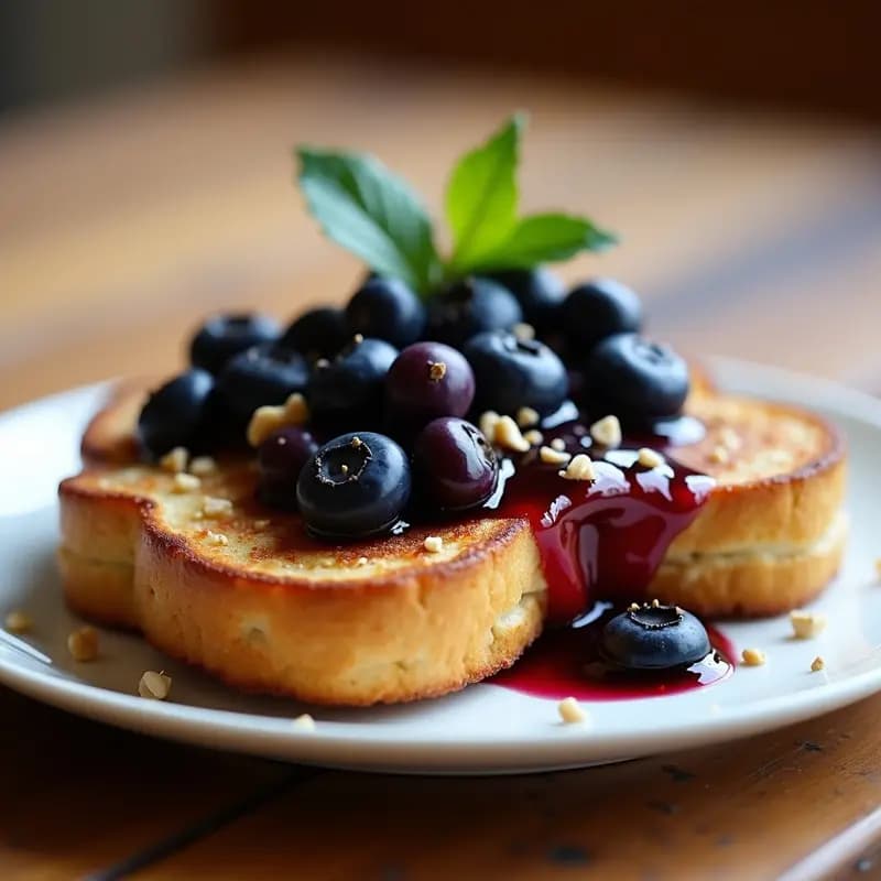 Tostadas Francesas con Compota de Arándanos y Crema de Anacardos: Desayuno Sin Lactosa