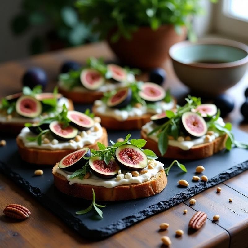 Tostadas de Pan de Centeno con Crema de Higos y Queso Azul: Entrante Danés Dulce-Salado en 15 Minutos