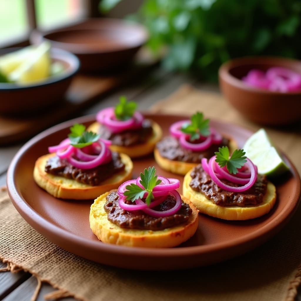 Tostadas de Pan de Maíz Azul con Pate de Higado de Res y Cebolla Morada: Receta Mexicana en Airfryer