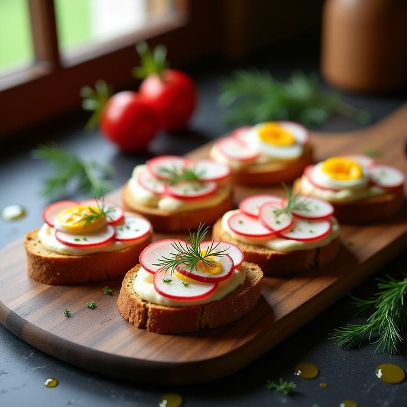 Tostadas de Pan de Trigo Sarraceno con Crema de Anchoas y Rábanos: Receta Sin Gluten y Rápida