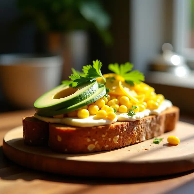 Tosti de Pan de Centeno y Arequepe: Desayuno Peruano con Queso de Cabra y Aguacate