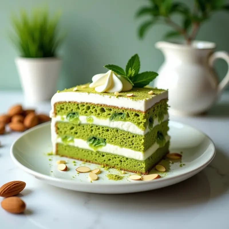 Tres Leches de Matcha: Postre Latino Vegano con Leche de Avena y Almondra