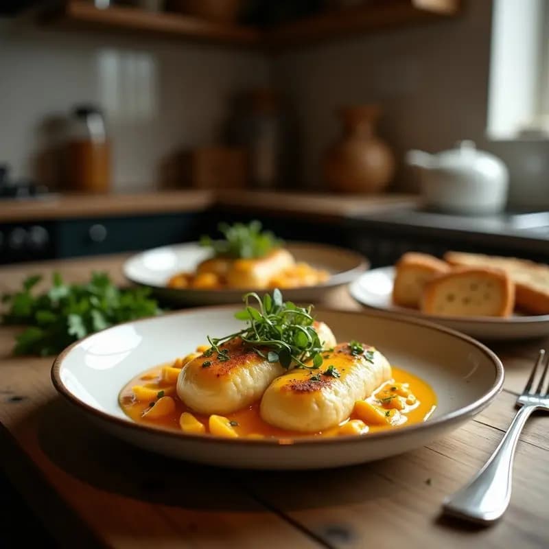 T Rostocki Polaco con Queso Fundido y Champiñones: Receta para Desayuno o Cena