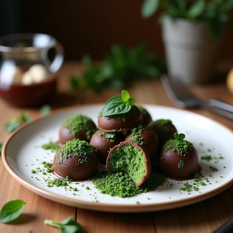 Trufas de Cacao y Algas Chlorella: Postre Detox Sin Azúcar con Superalimentos