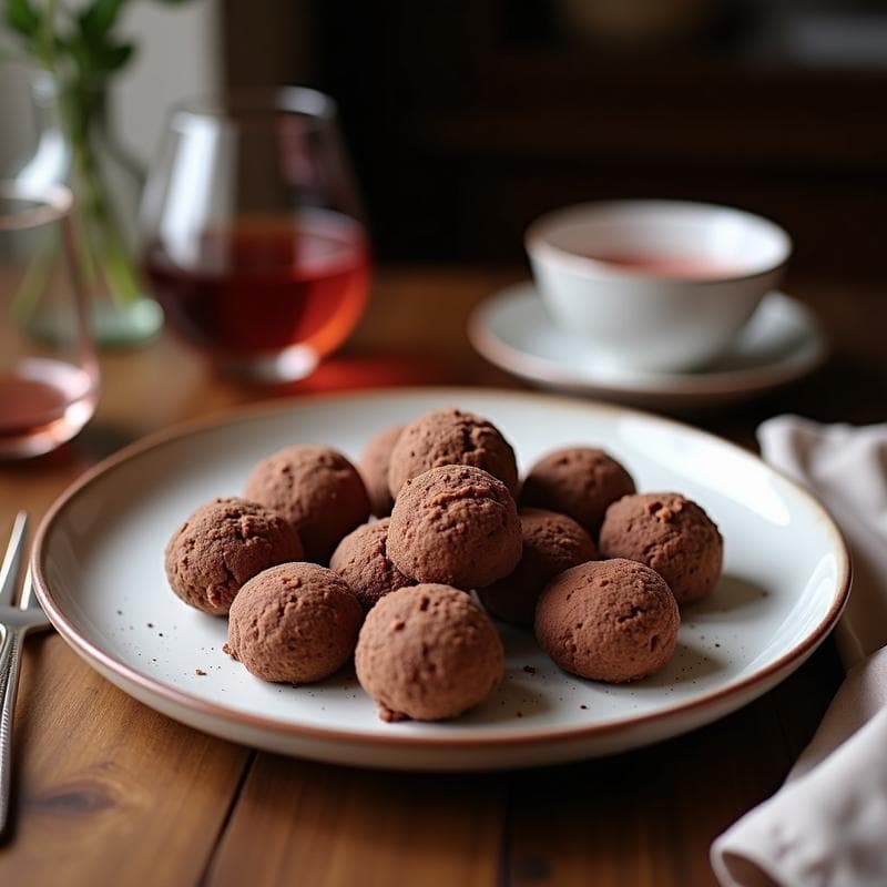 Trufas de Cacao y Avellanas con Esencia de Rosa: Postre Vegano Gourmet